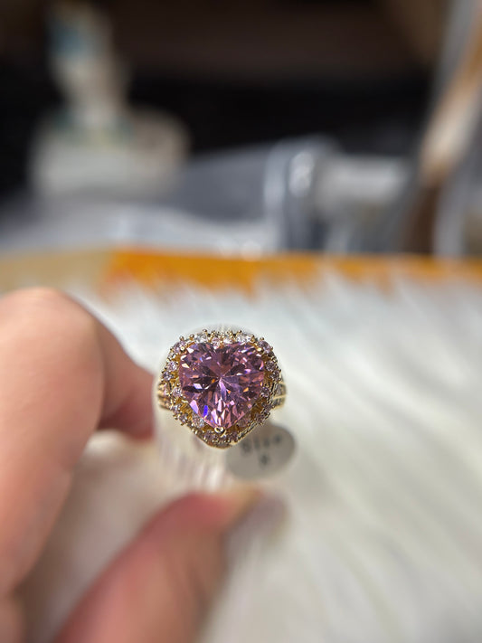 Pink heart ring