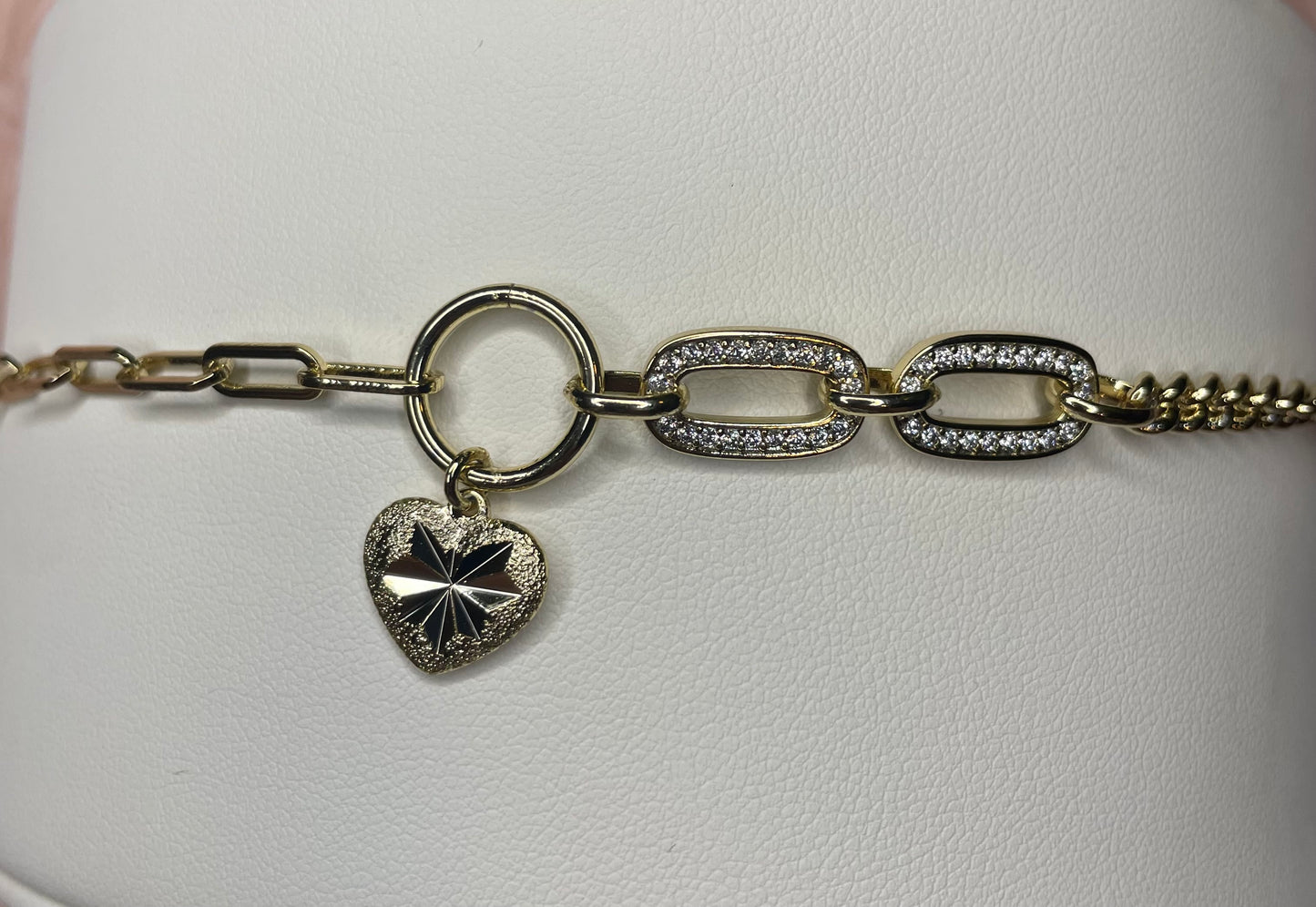 Paper clip bracelet with heart