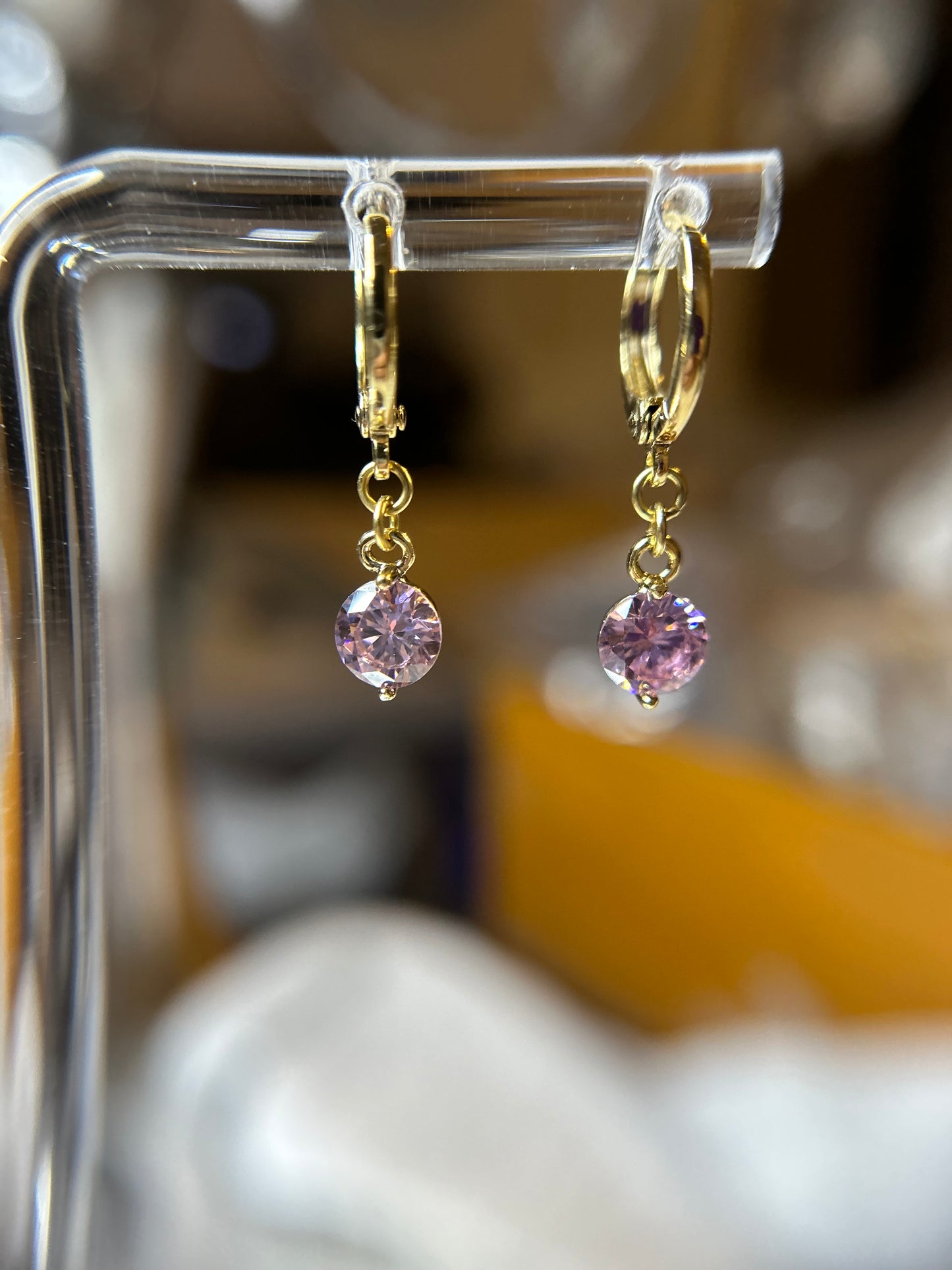 Pink dangling earrings