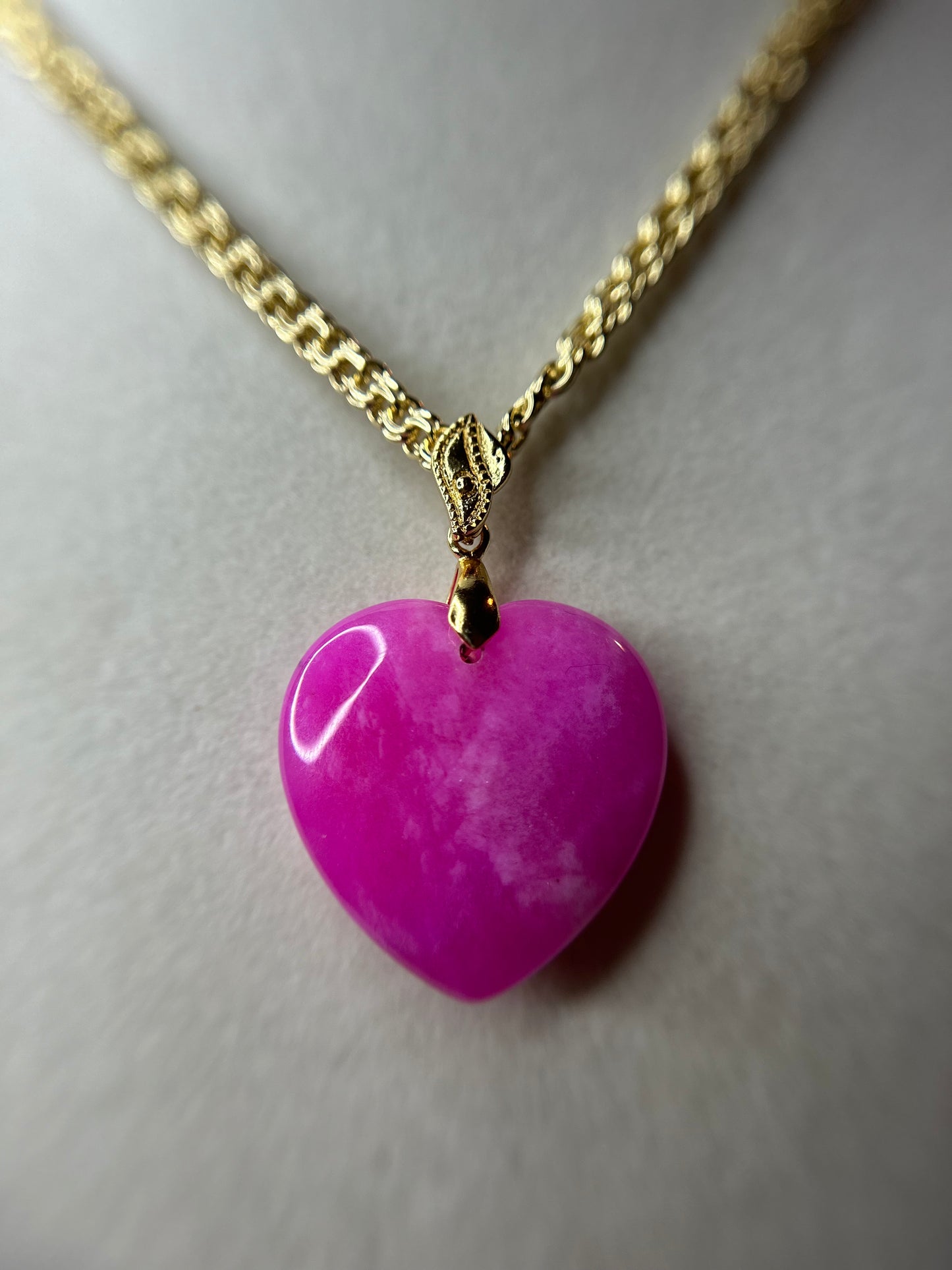 Pink heart necklace