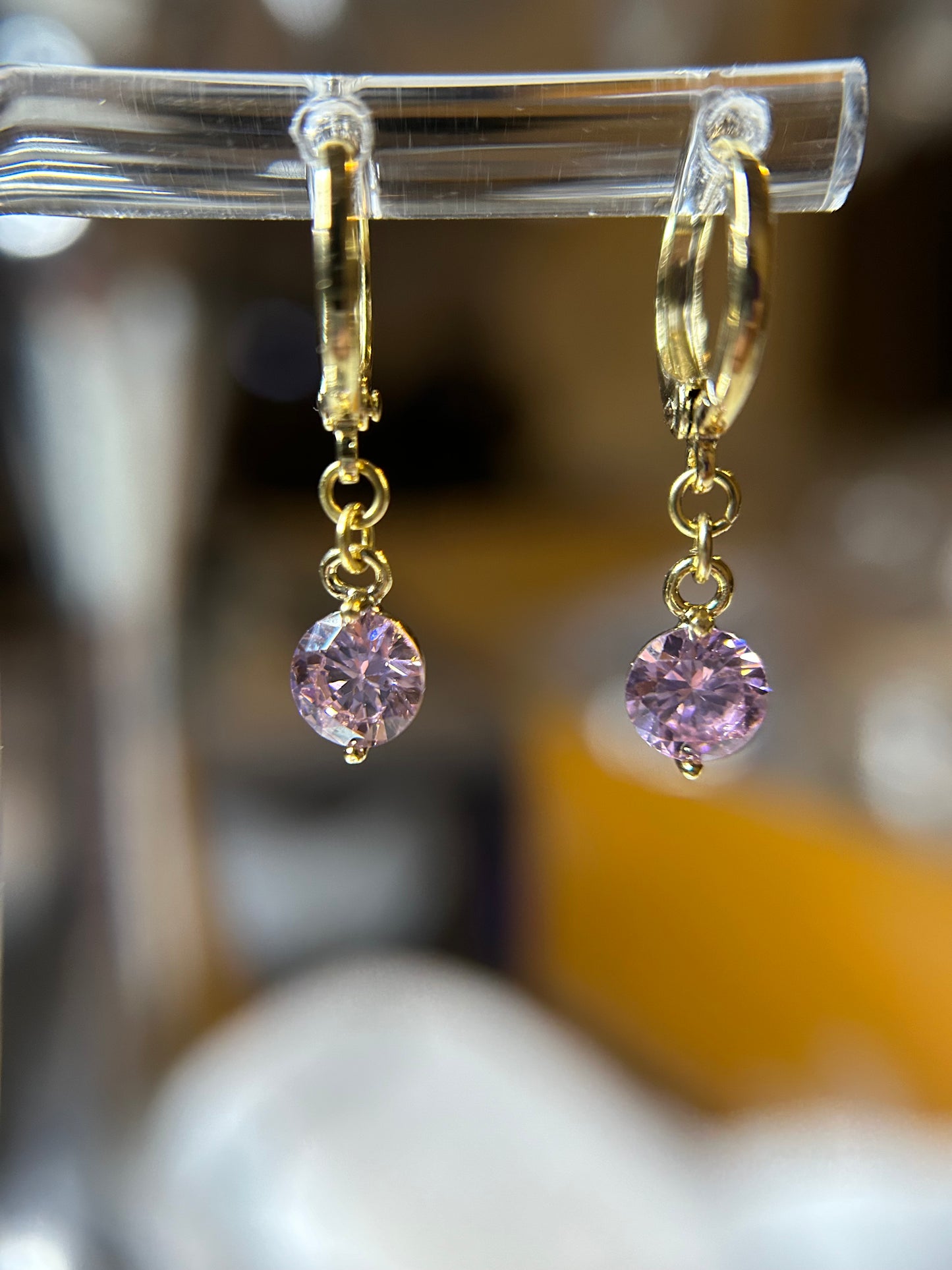 Pink dangling earrings