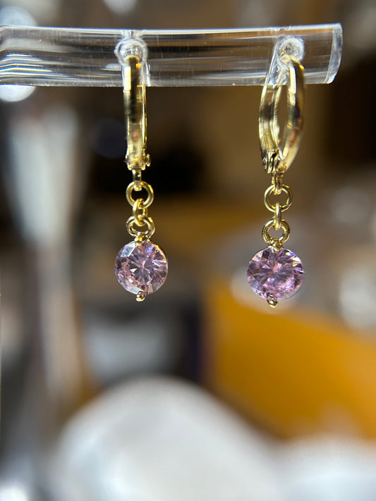 Pink dangling earrings