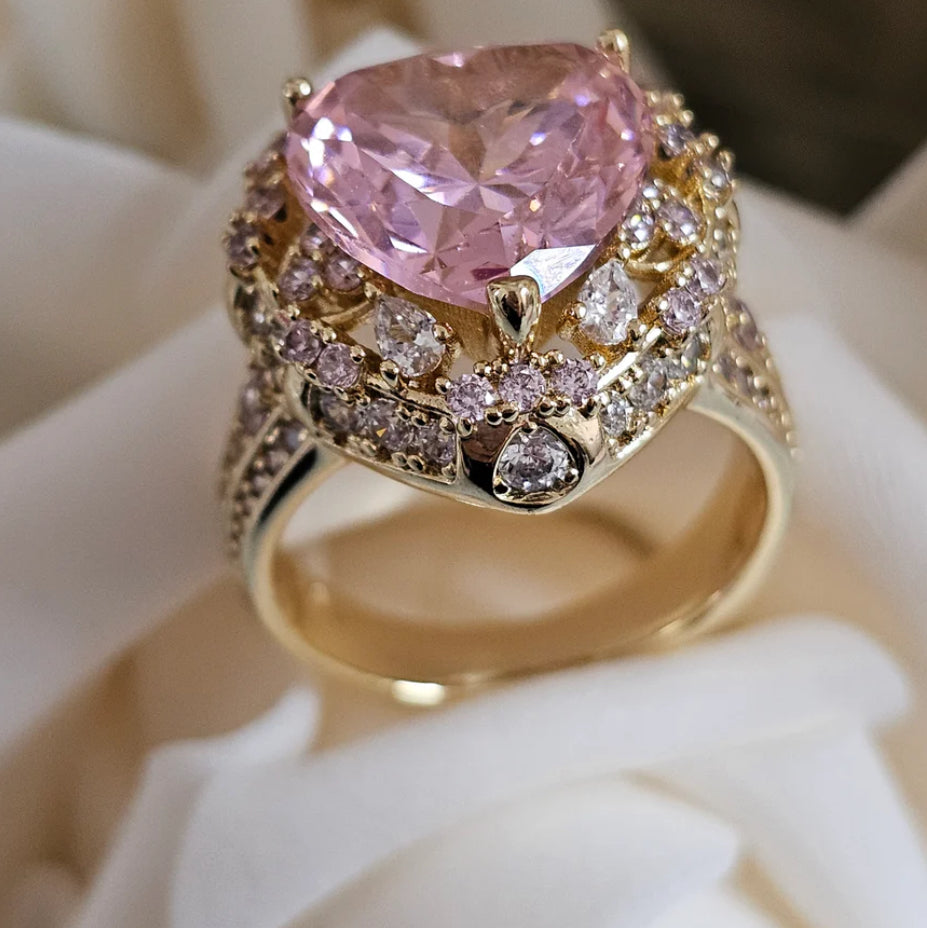 Pink heart ring