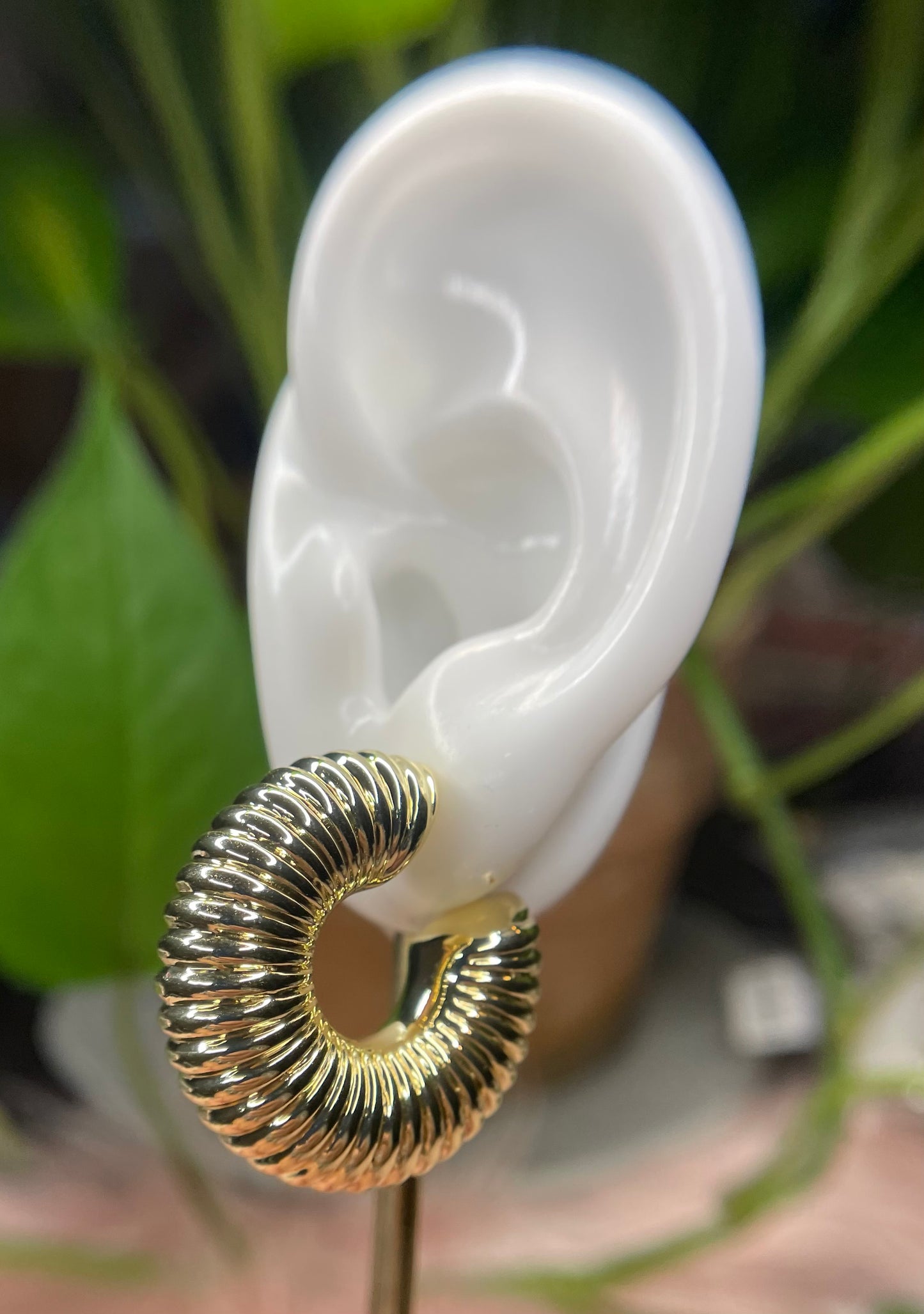 Chunky hoop earrings