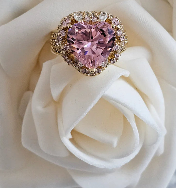 Pink heart ring