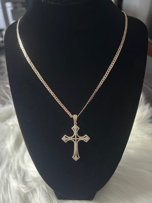 Cross pendant with necklace