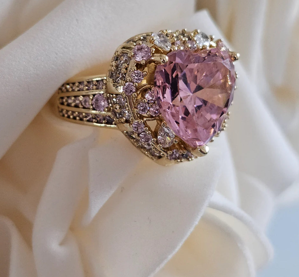 Pink heart ring