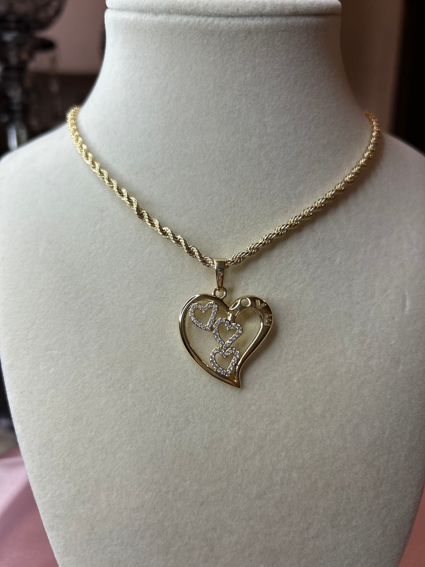 Heart love necklace