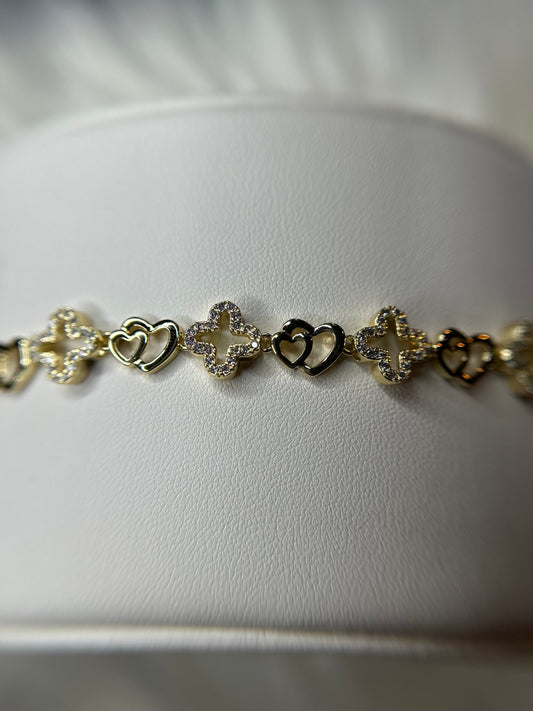 Hearts and clover bracelet.