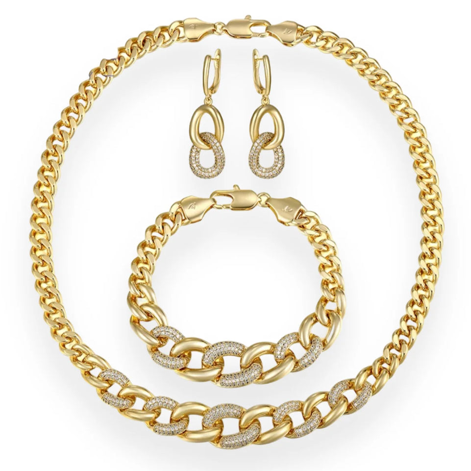 Chunky set (necklace, earrings and bracelet)