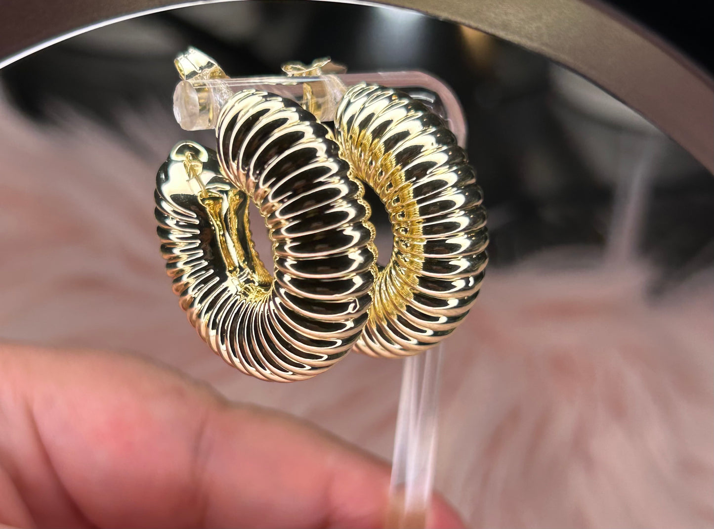 Chunky hoop earrings