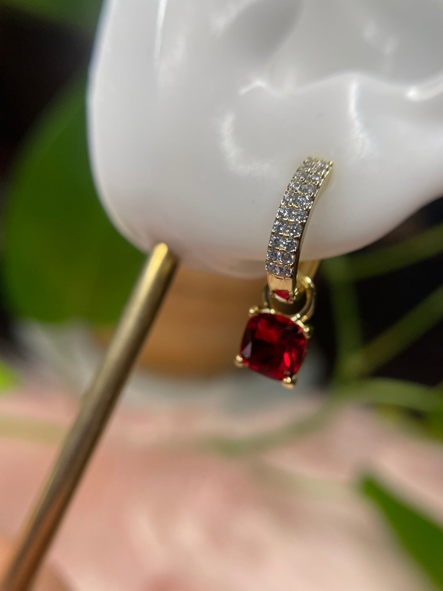 Small red earrings