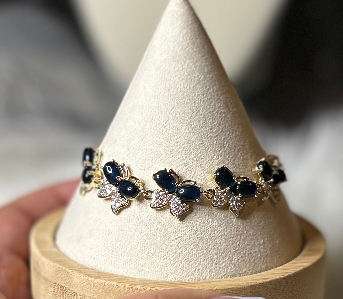 Dark blue butterfly bracelet