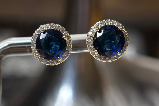 Blue stud earrings