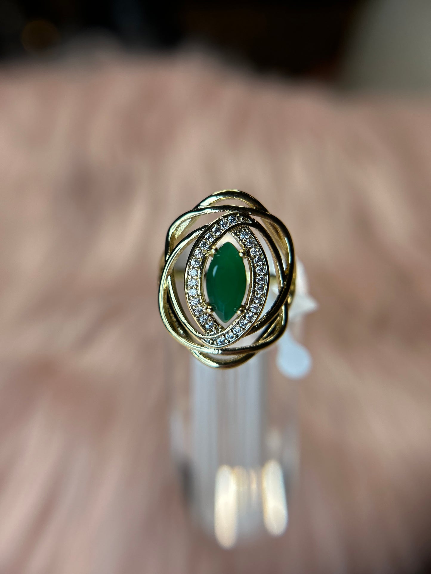 Green stone ring