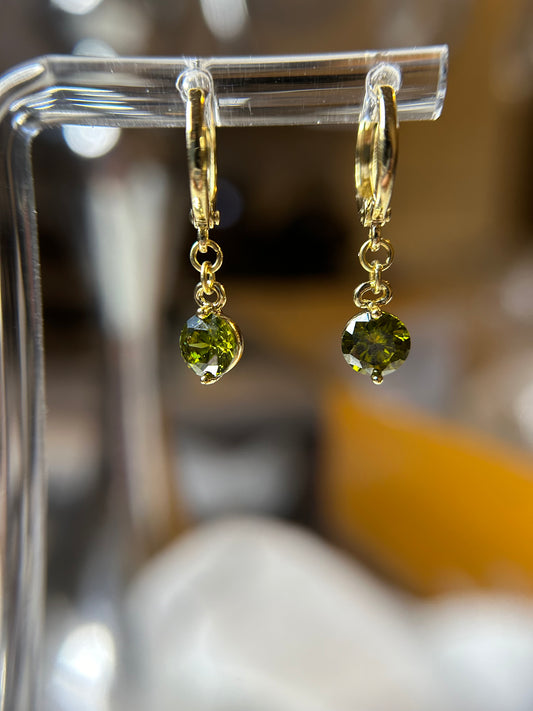 Green dangling earrings