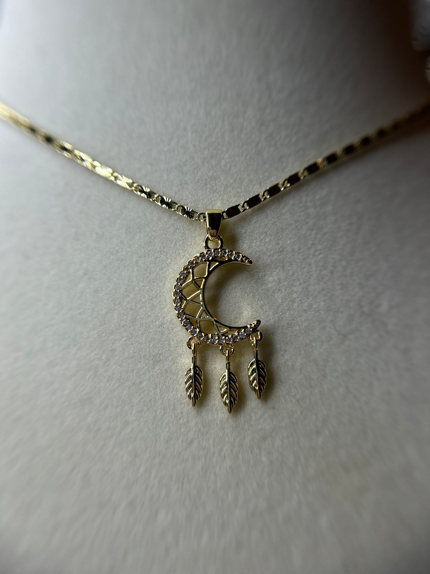 Moon dream catcher necklace