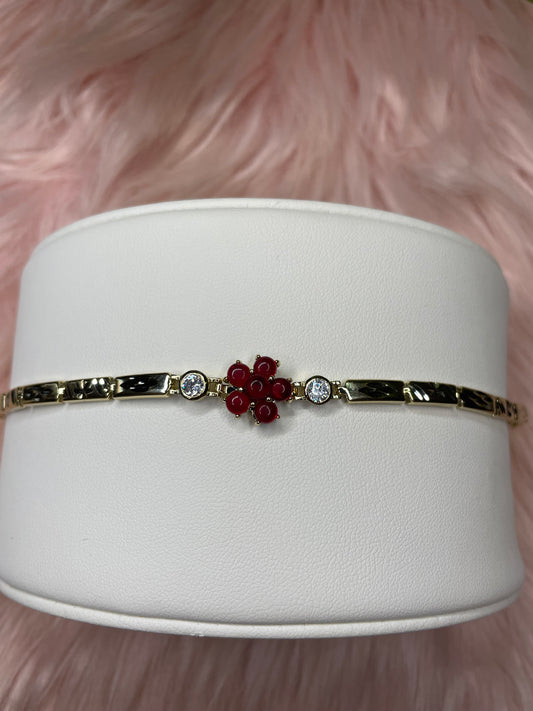 Red flower bracelet