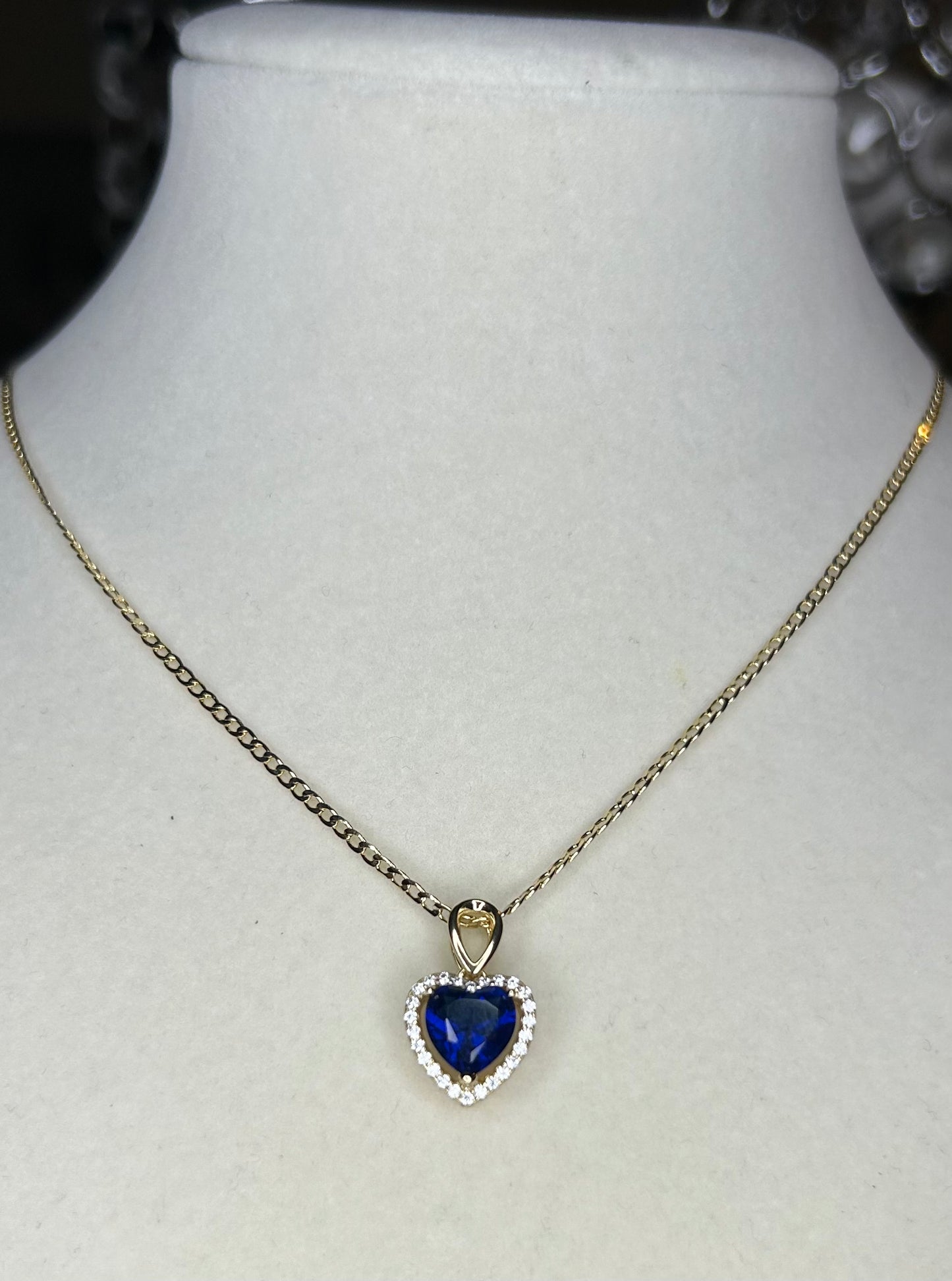 Small blue heart necklace