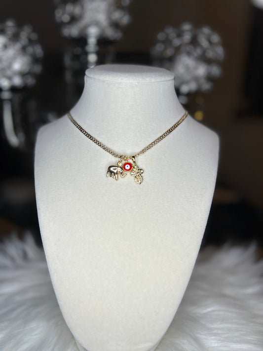 Necklace with 3 pendants