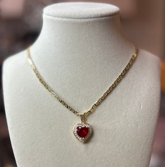 Red heart necklace