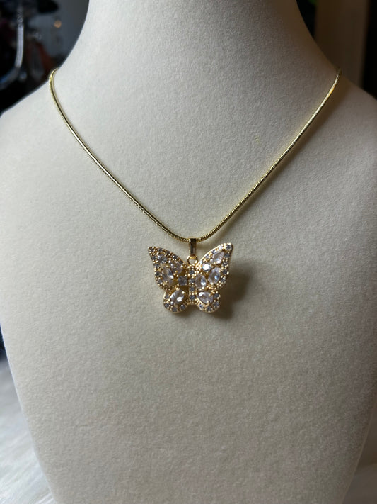 Shiny butterfly necklace