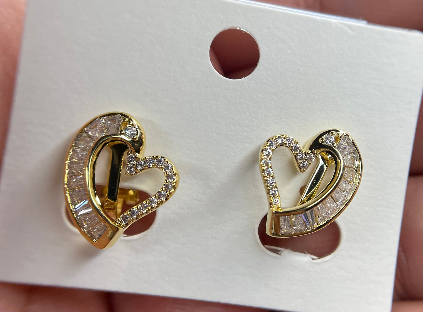 Heart clip on earrings