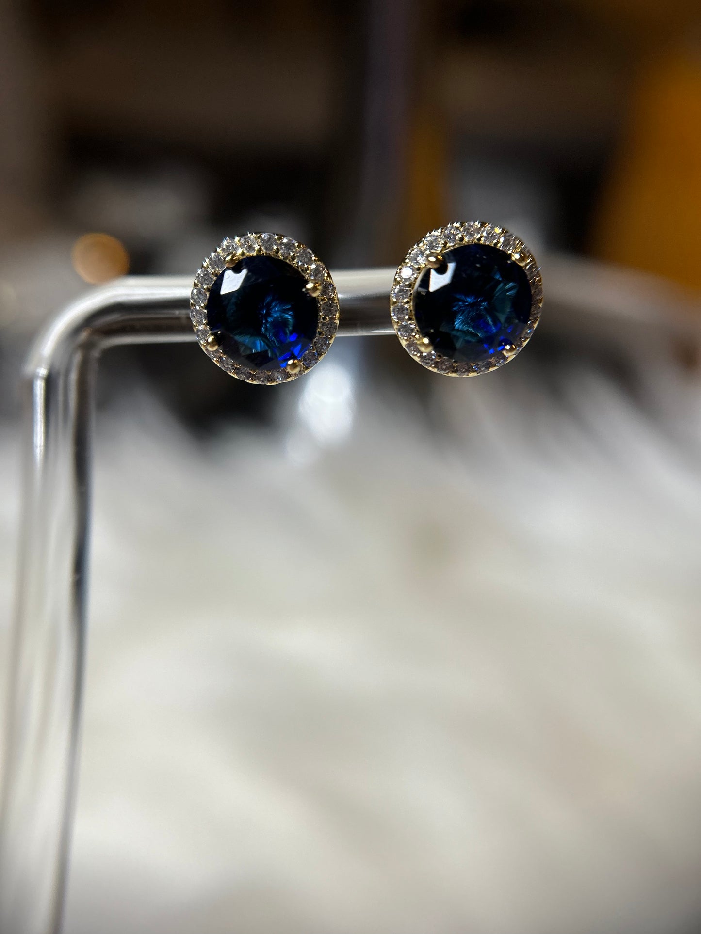 Blue stud earrings