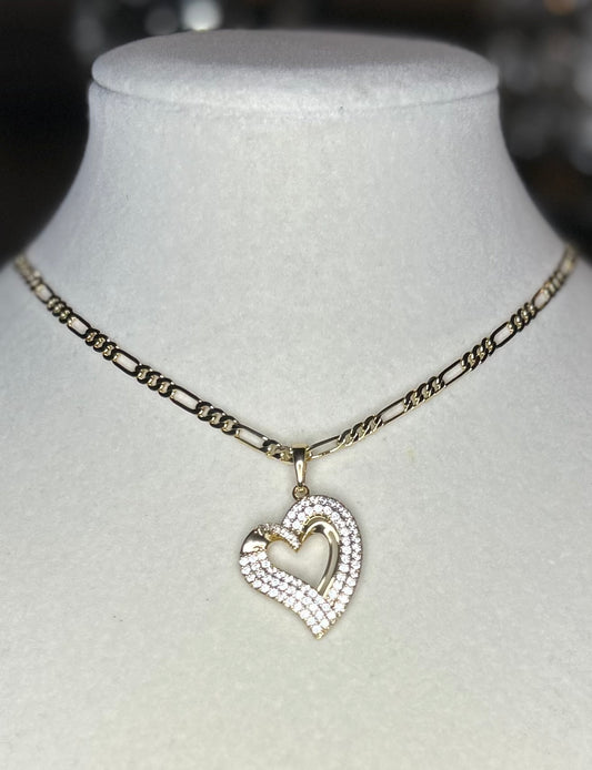 Figaro necklace with heart