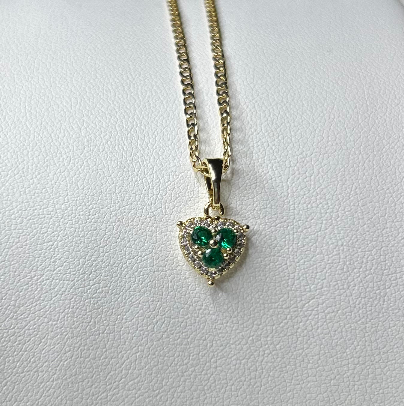 Green small heart necklace