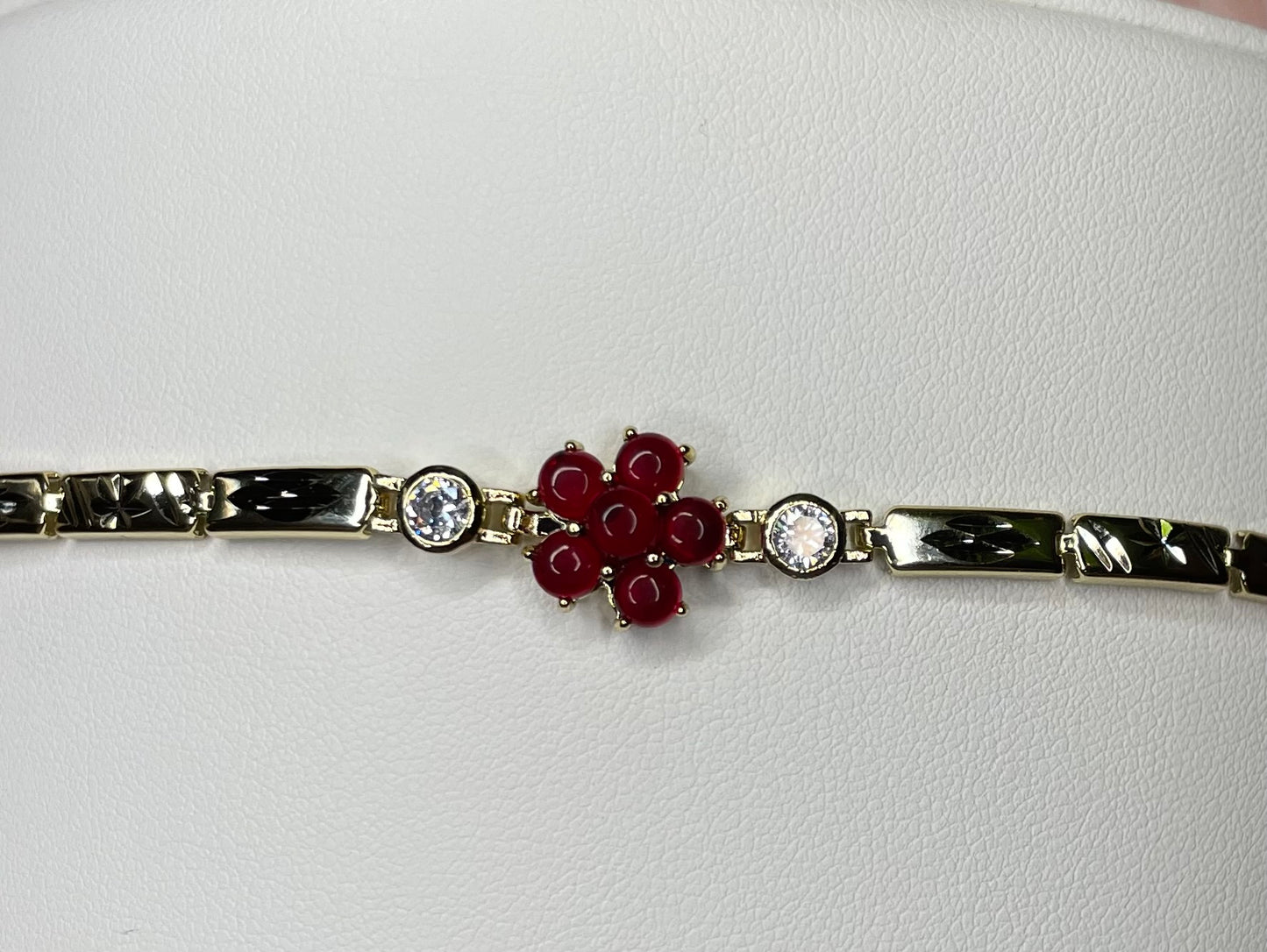 Red flower bracelet