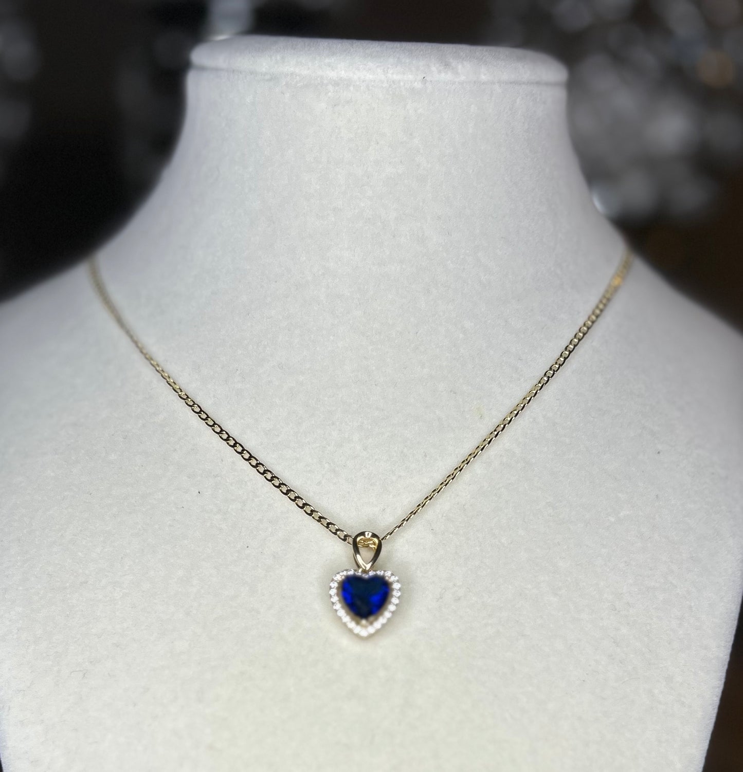 Small blue heart necklace