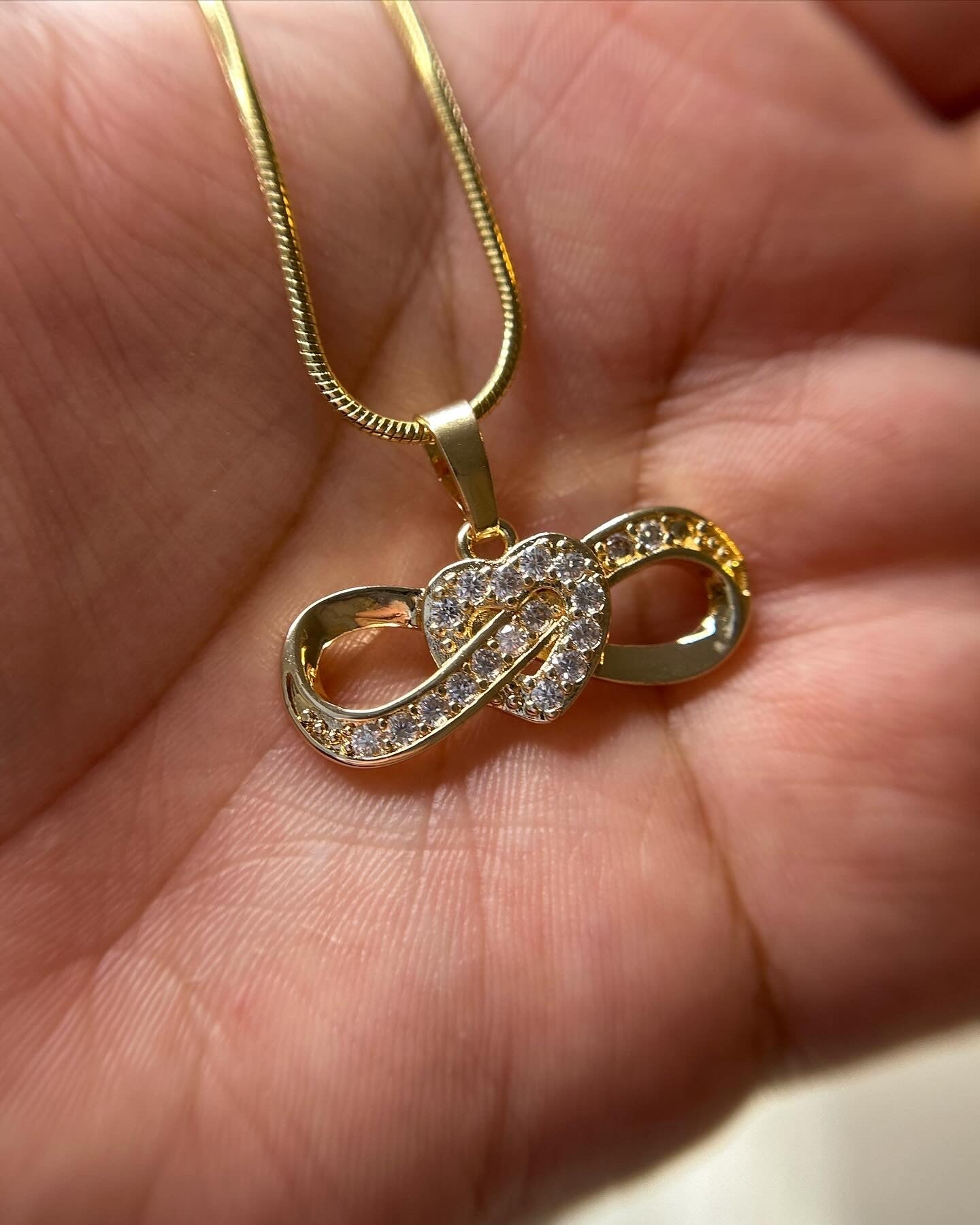 Infinity with heart necklace