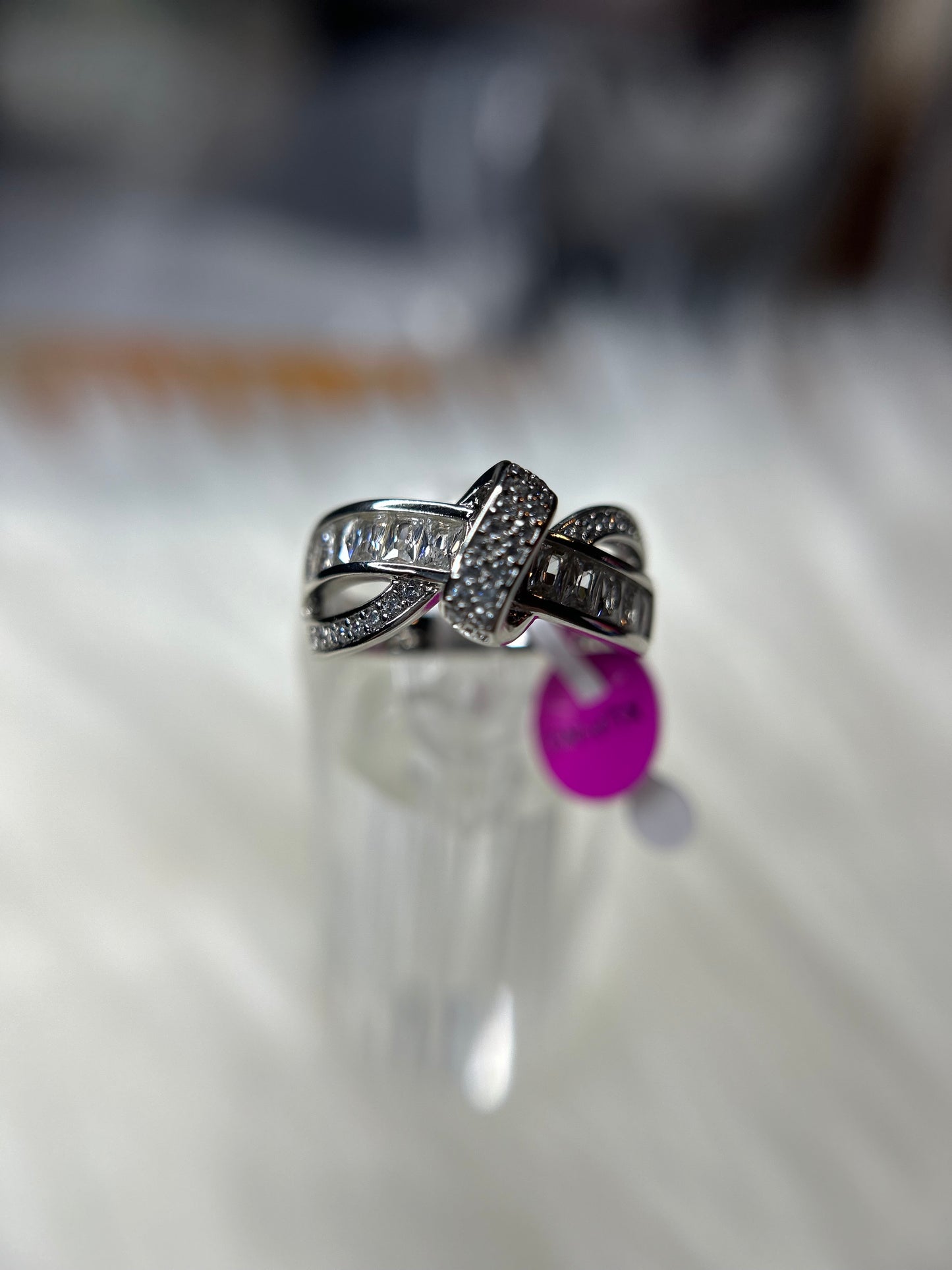 White gold plated ring