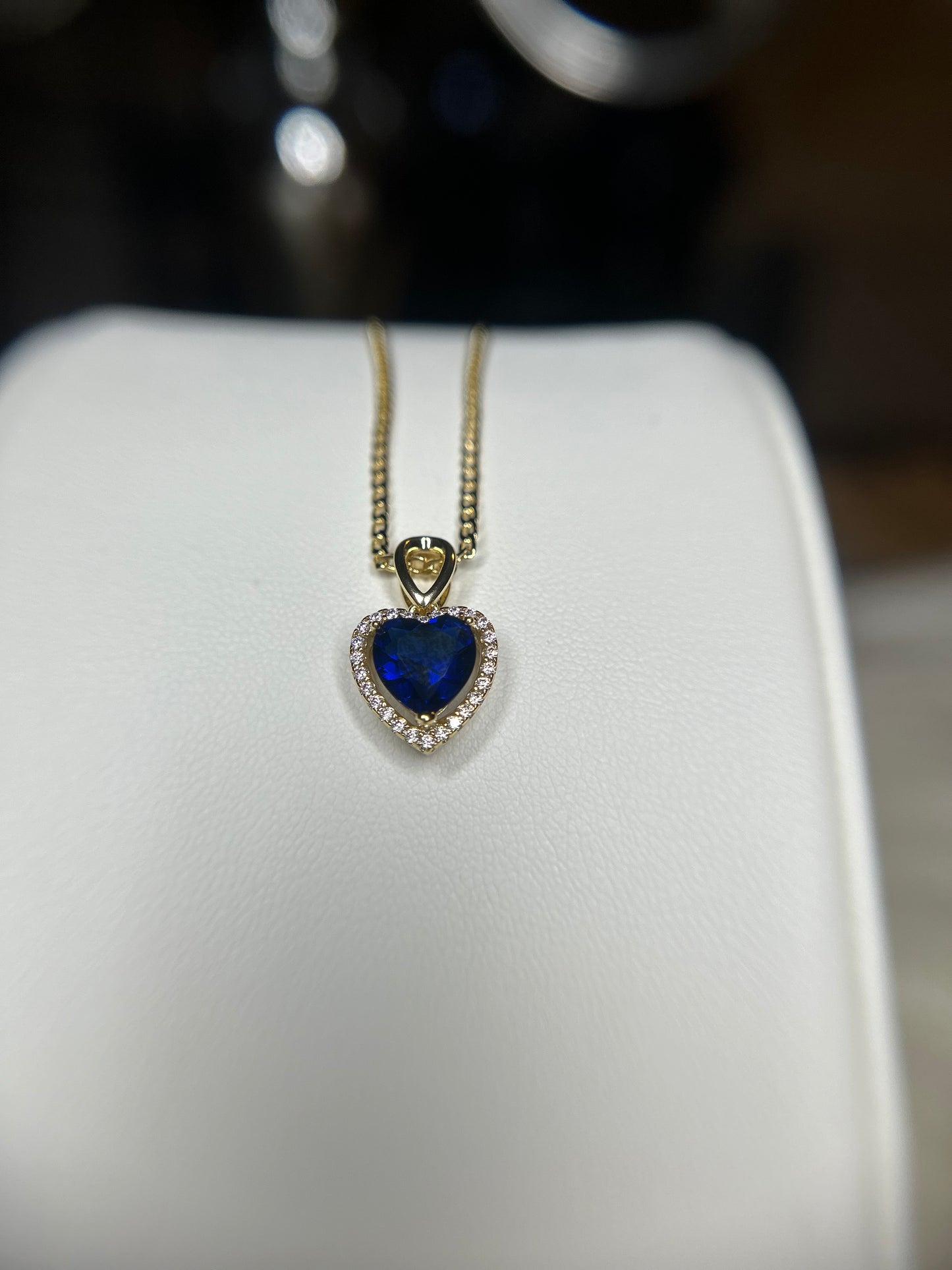 Small blue heart necklace