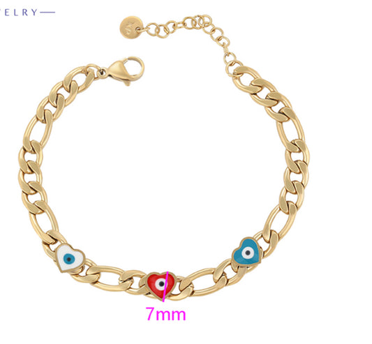 Cuban bracelet with heart