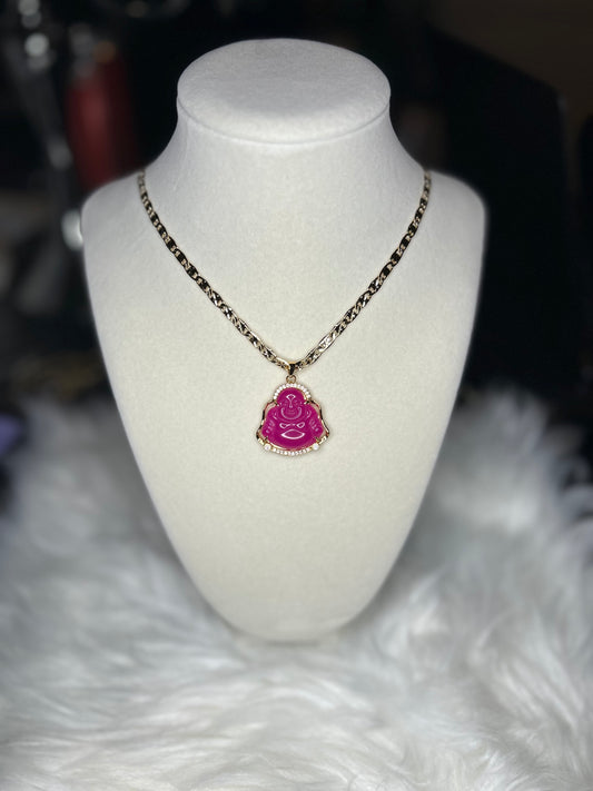 Pink Buddha necklace