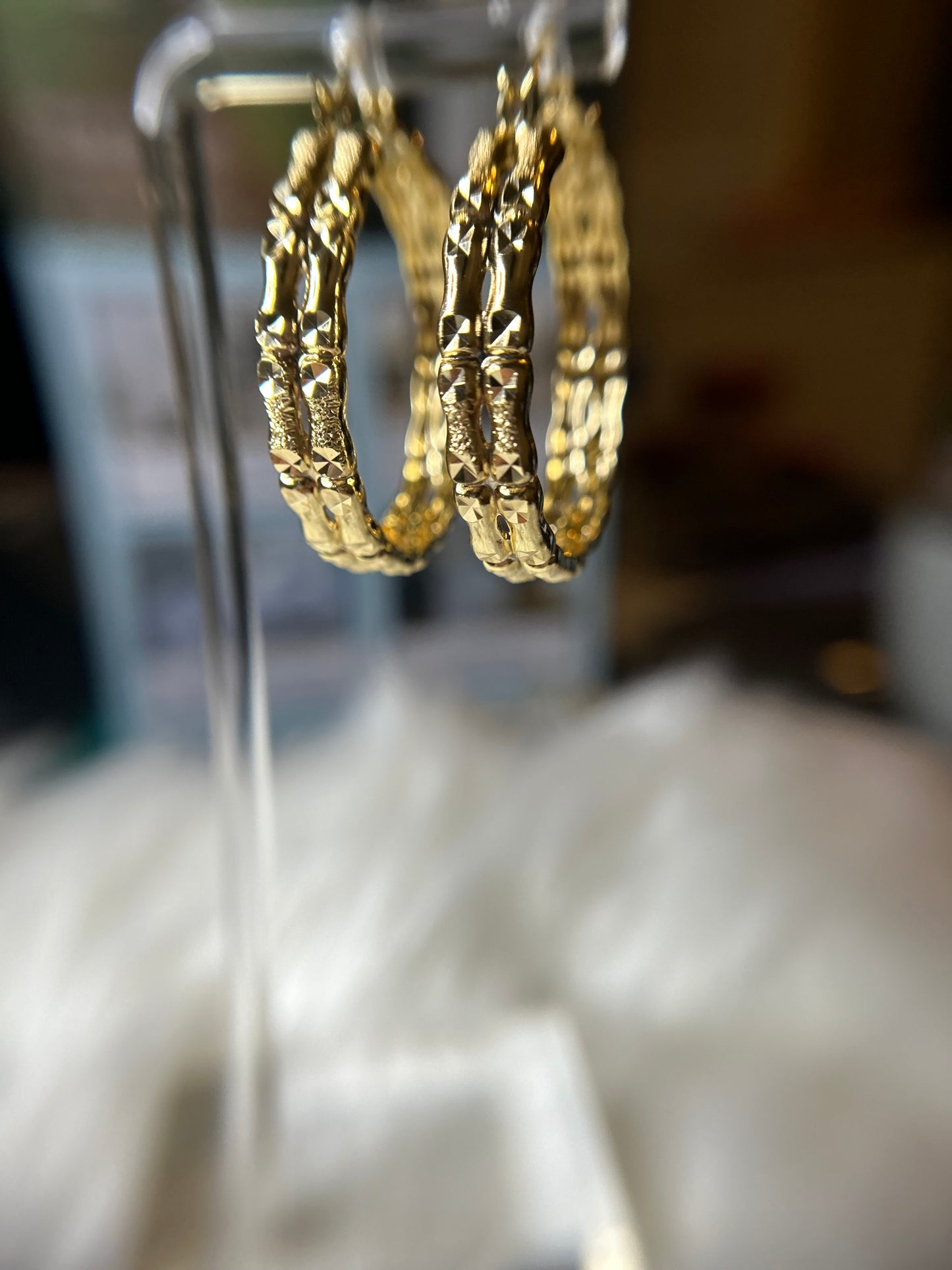 medium sized 18k gold plated hoops