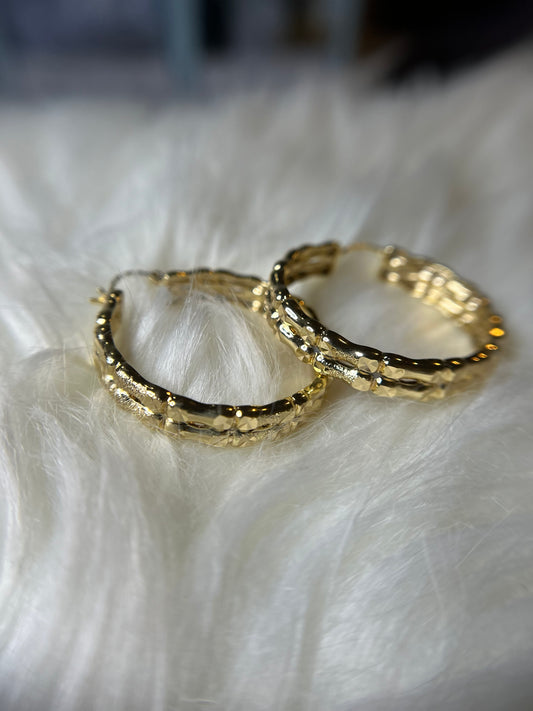 medium sized 18k gold plated hoops